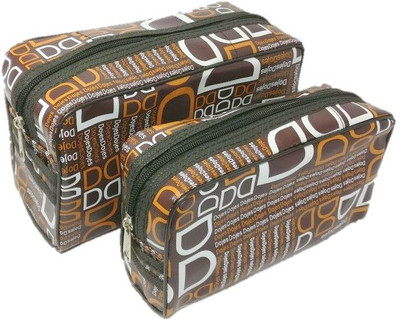 

Addyz Set of 2 Shaving Kit Brown Toiletry Pouch Vanity Box(Brown)