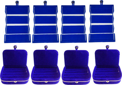 

Funkroo comobo deal 4pc blue earring folder &4pc blue ring vanity box Makeup Vanity Box(Multicolor)