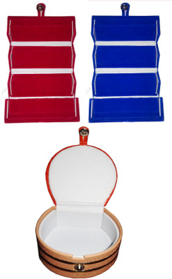 

Funkroo Combo 1 pc blue earring folder 1 red ear ring box 1 pc bangle box Makeup Vanity Box(Multicolor)