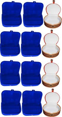 

Funkroo Combo 4 pc blue earring box 4 pc blue ear ring folder 4 pc bangle box jewelry vanity case Makeup Vanity Box(Multicolor)