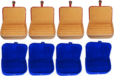 

Funkroo combo deal 4pc blue ring box & 4pc blue earring vanity box Makeup Vanity Box(Multicolor)