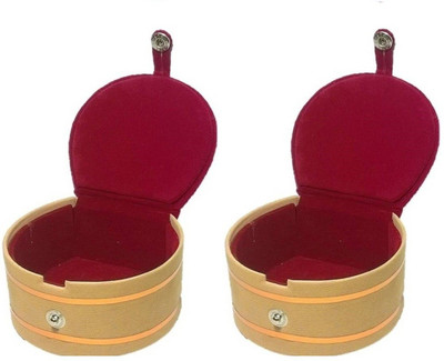 Addyz Pack of 2 Pieces Round Bangle small Box Travel Case Jewelry Box Vanity Box(Maroon) available at flipkart for Rs.151