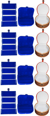 

Funkroo Combo 4 pc blue earring folder 4 blue ear ring box and 4 pc bangle box jewelry vanity case Makeup Vanity Box(Multicolor)