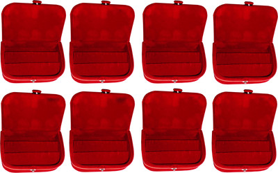 

Funkroo Maroon earring box ear ring vanity folder Pack of 8 Makeup Vanity Box(Maroon)