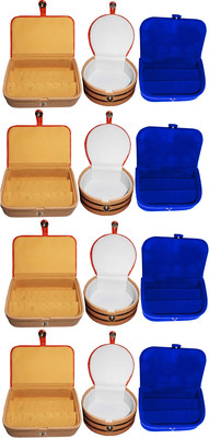 

Funkroo Combo 4 pc blue earring box 4 pc ear ring folder 4 pc bangle box jewelry vanity case Makeup Vanity Box(Multicolor)
