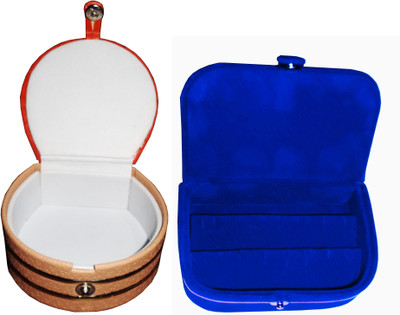 

Funkroo Combo blue ear ring box and bangle box jewelry vanity case Makeup Vanity Box(Multicolor)
