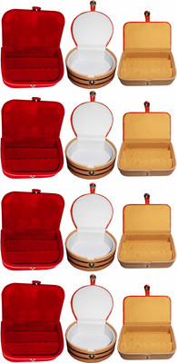 

Funkroo Combo 4 pc red earring box 4 pc ear ring folder 4 pc bangle box jewelry vanity case Makeup Vanity Box(Multicolor)