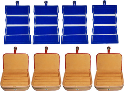 

Funkroo combo deal 4pc blue earring folder & 4pc ear ring vanity box Makeup Vanity Box(Multicolor)