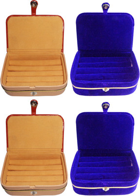 

Funkroo combo deal 2pc blue ring box & 2pc brown ring vanity box Makeup Vanity Box(Multicolor)