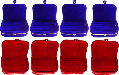 

Funkroo combo deal 4pc blue ring box & 4pc red earring vanity box Makeup Vanity Box(Multicolor)