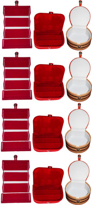 

Funkroo Combo 4 pc red earring folder 4 red ear ring box and 4 pc bangle box jewelry vanity case Makeup Vanity Box(Multicolor)