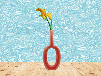 

The Art Affair Polyresin Vase(17 inch, Red)