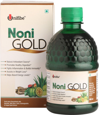Shrey's Unifibe Noni Gold, Juice Concentrate - 400 ml (with Garcinia, Aloe Vera, Amla, Ashwagandha & Grape Seed Extract)(400 ml) Shrey's Unifibe Noni Gold, Juice Concentrate - 400 ml (with Garcinia, Aloe Vera, Amla, Ashwagandha & Grape Seed Extract)(400 ml)