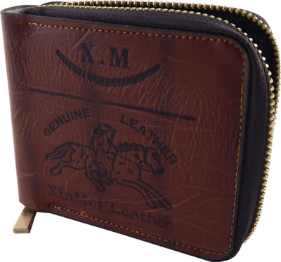 

Bovi'S Men Tan Artificial Leather, Fabric Wallet(8 Card Slots)