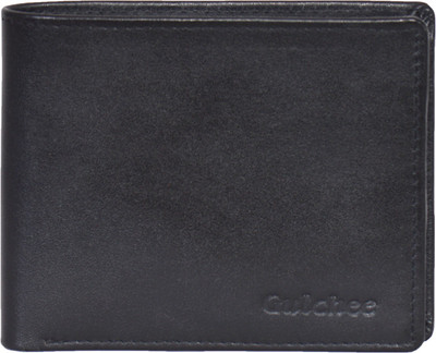 Gulchee Men Black Genuine Leather Wallet(4 Card Slots)