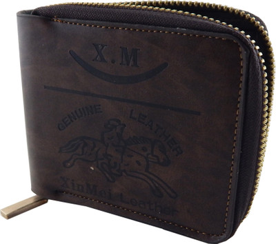

Bovi'S Men Brown Artificial Leather, Fabric Wallet(8 Card Slots)