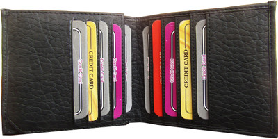 Poland Boys Black Artificial Leather Wallet(15 Card Slots)
