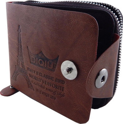 

Bovi'S Men Brown Artificial Leather, Fabric Wallet(8 Card Slots)