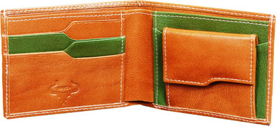 

Naysa Men Tan, Green Genuine Leather Wallet(4 Card Slots)