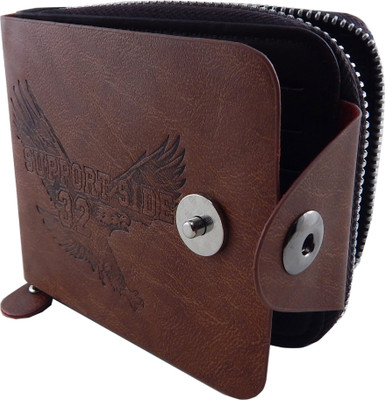 

Bovi'S Men Brown Artificial Leather, Fabric Wallet(8 Card Slots)