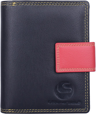 

LEATHERSTILE Women Multicolor Genuine Leather Wallet(12 Card Slots), Black