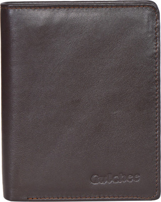 Gulchee Men Brown Genuine Leather Wallet(8 Card Slots)