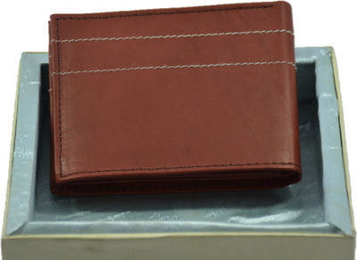 

WTFS Men Brown Genuine Leather Wallet(5 Card Slots)