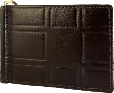 

Ammvi Creations Men Brown Genuine Leather Money Clip(6 Card Slots)