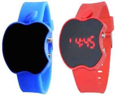 unequetrend apple shaped red blue Apple Shaped LED Blue And Red Watches For Boys Watch  - For Boys   Watches  (unequetrend)