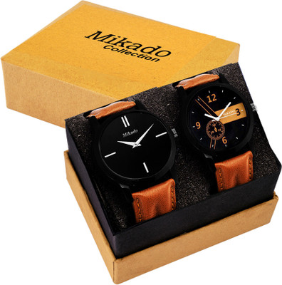 

Mikado New LEE Fashion multicolor dial and tan leather analog wrist watches combo for men's and boy's Watch - For Men