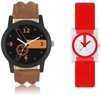 FASHION POOL LOREM & VALENTINE MOST STYLISH & STUNNING ROUND DIAL COUPLE COMBO WATCH WITH BLACK & ORANGE COLOR WATCH WITH SQUARE DIAL DESIGN WATCH WITH PEARL WHITE COLOR WATER MARK DIAL GRAPHICS WATCH WITH RED COLOR WATCH WITH LEATHER & RUBBER TRENDY & FASHIONABLE BELT WATCH FOR PROFESSIONAL & PARTY   Watches  (FASHION POOL)