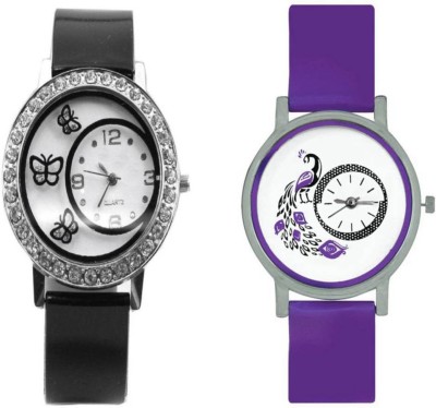 ReniSales New Latest Fashion Black Purple Passion Combo Women Watch Watch  - For Girls   Watches  (ReniSales)