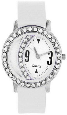 

vk sales White With Diamond Dial Watch - For Girls