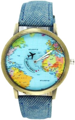 Maan International Blue Leather Analogue Watch  - For Men   Watches  (Maan International)