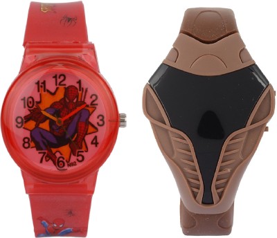 sooms brown cobra digital led boys watch with the spiderman cartoon printed dial Watch  - For Boys   Watches  (Sooms)