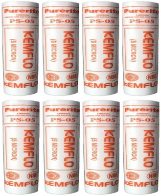 

kemflow Spun Kemflo 10" USA for RO Water Purifier PACK of 8 Solid Filter Cartridge (0.5, Pack of 8) Solid Filter Cartridge(0.5, Pack of 8)