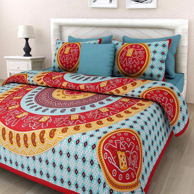 

Saba Dream Collection 200 TC Cotton Double King Printed Bedsheet(Pack of 1, Multicolor)
