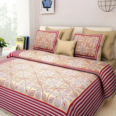 

Saba Dream Collection 200 TC Cotton Double King Printed Bedsheet(Pack of 1, Multicolor)