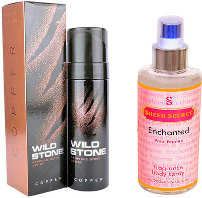 

Wild Stone COPPER 120 ML with SHEER SECRET ENCHANTED WOMEN BODY MIST 200 ML(Set of 2)
