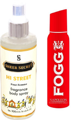 

Fogg NAPOLEAN 150 ML with HI STREET WOMEN BODY MIST 200 ML(Set of 2)