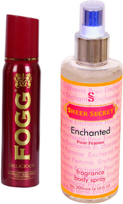 

Fogg DELICIOUS 150 ML with ENCHANTED WOMEN BODY MIST 200 ML(Set of 2)