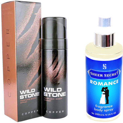

Wild Stone COPPER 120 ML with SHEER SECRET ROMANCE BODY MIST 200 ML(Set of 2)