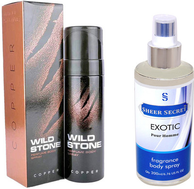 

Wild Stone COPPER 120 ML with SHEER SECRET EXOTIC MEN BODY MIST 200 ML(Set of 2)