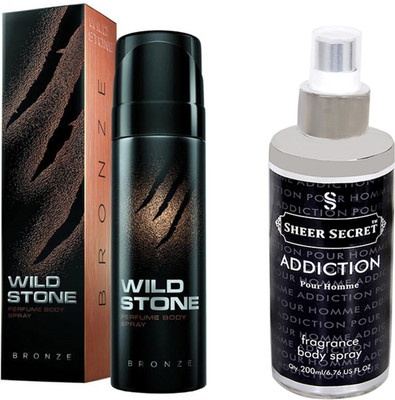

Wild Stone BRONZE 120 ML with SHEER SECRET ADDICTION MEN BODY MIST 200 ML(Set of 2)