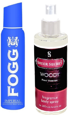 

Fogg IMPERIAL 150 ML with WOODY MEN BODY MIST 200 ML(Set of 2)
