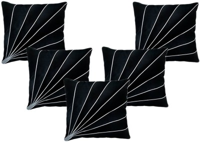 ks craft Self Design Cushions Cover(Pack of 5, 40 cm*40 cm, Black)