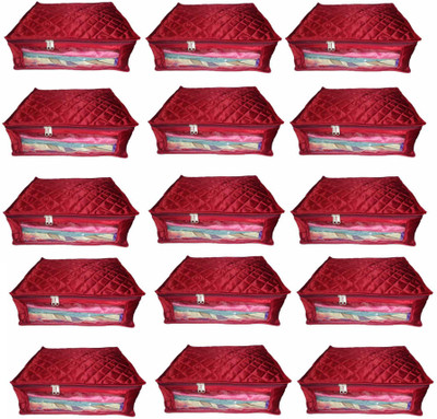

Afrose High Quality Multipurpose transparent Plain Saree Cover 15PC Capacity 10-15 Units Saree/Blouse Each(Maroon)