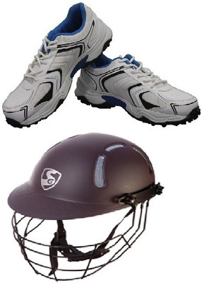 

SG Combo of Two, one Pair 'Scorer' Cricket Studd (Color On Availability) and one 'Aero shield' Helmet- Cricket Kit