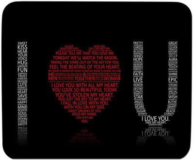 

GMX Mouse Pads for Computer, Laptop I Love You print for gaming, work, comfortable mouse pad - S.No : 0185 Mousepad(Multicolor)