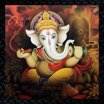 62 Off On Janki God Ganesh Ji Fiber Glass Wall Painting Canvas 14 Inch X 14 Inch Painting On Flipkart Paisawapas Com